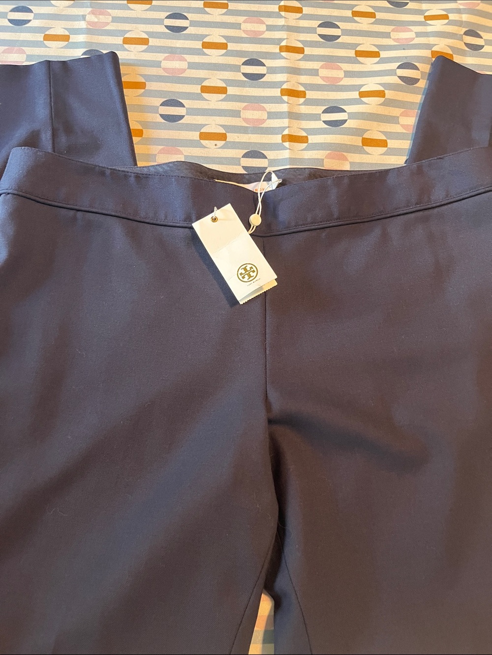 Tory Burch Navy skinny ankle Vania Pants- Wool 98% and Spandex 2%- Size 12